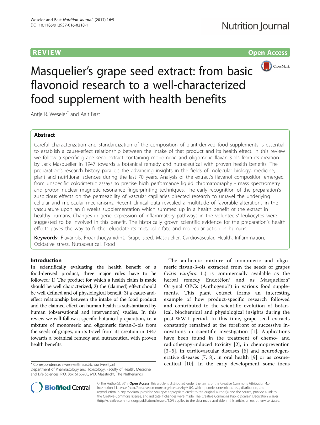Masquelier's Grape Seed Extract: from Basic Flavonoid Research to a Well