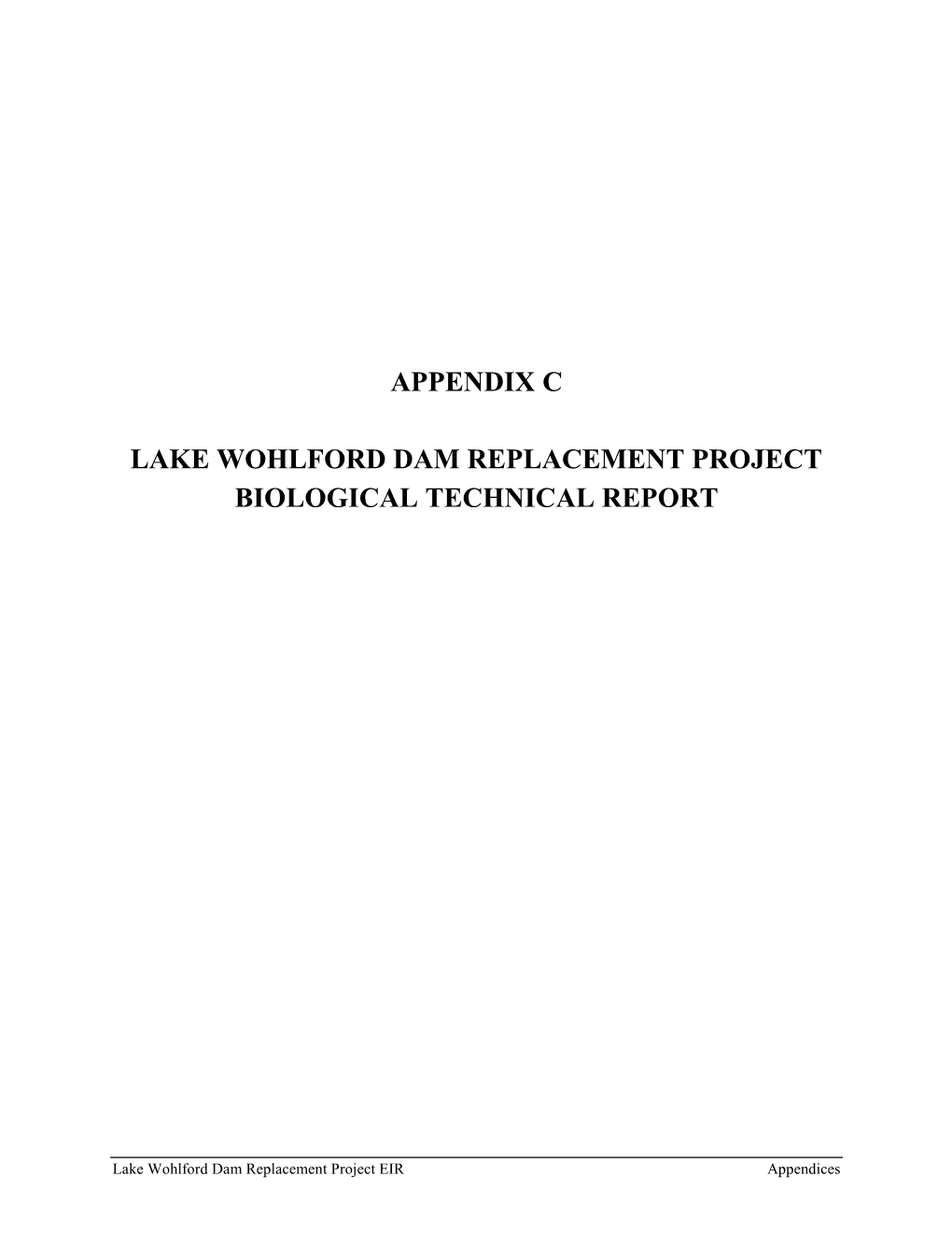 Appendix C Lake Wohlford Dam Replacement Project