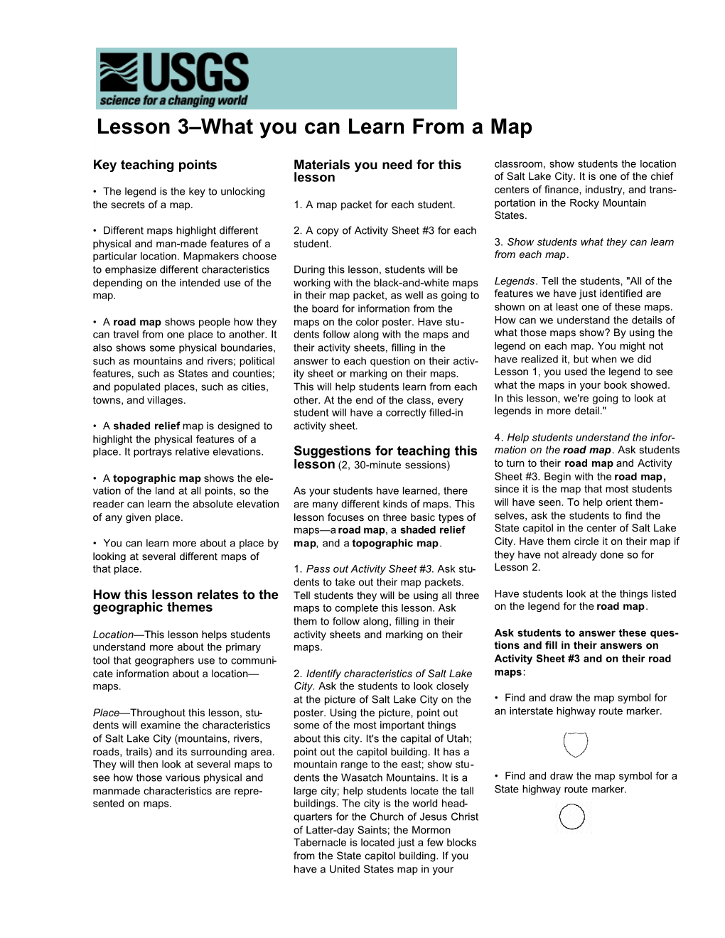 Lesson 3–What You Can Learn from a Map