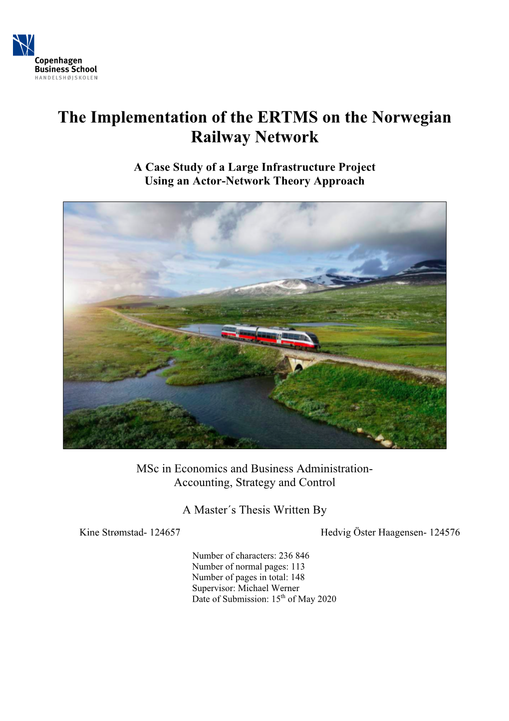 The Implementation of the ERTMS on the Norwegian Railway Network