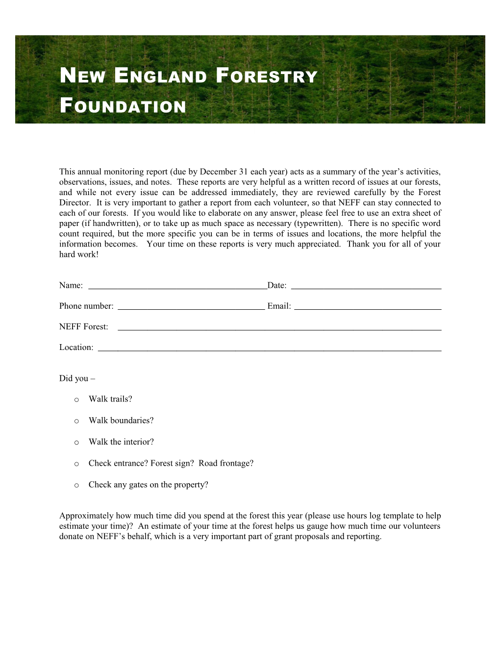 Community Forest Monitoring Report