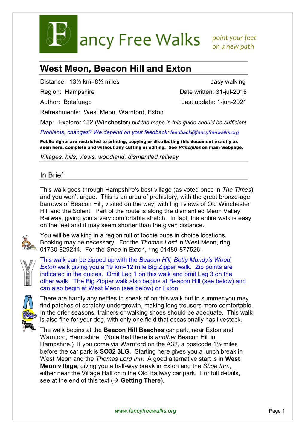 West Meon, Beacon Hill and Exton