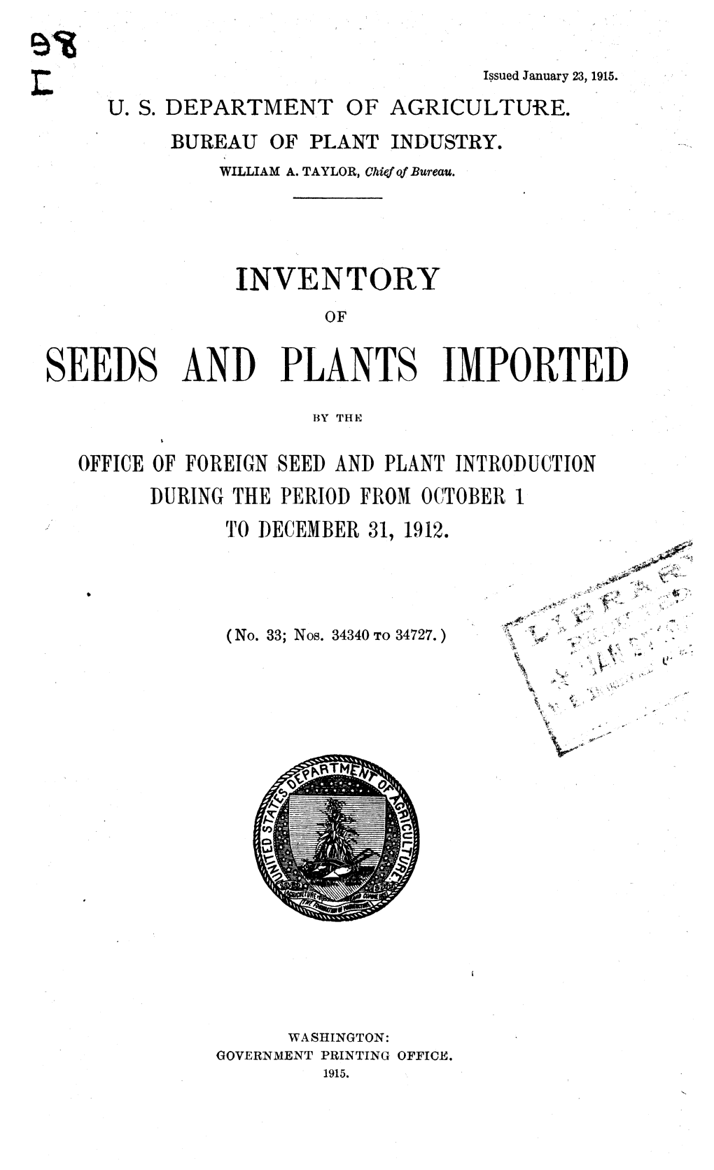 Seeds and Plants Imported