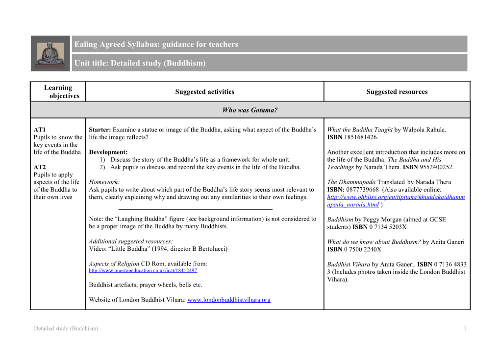 Ealing Agreed Syllbus Schedule for Guidance for Teacher s1