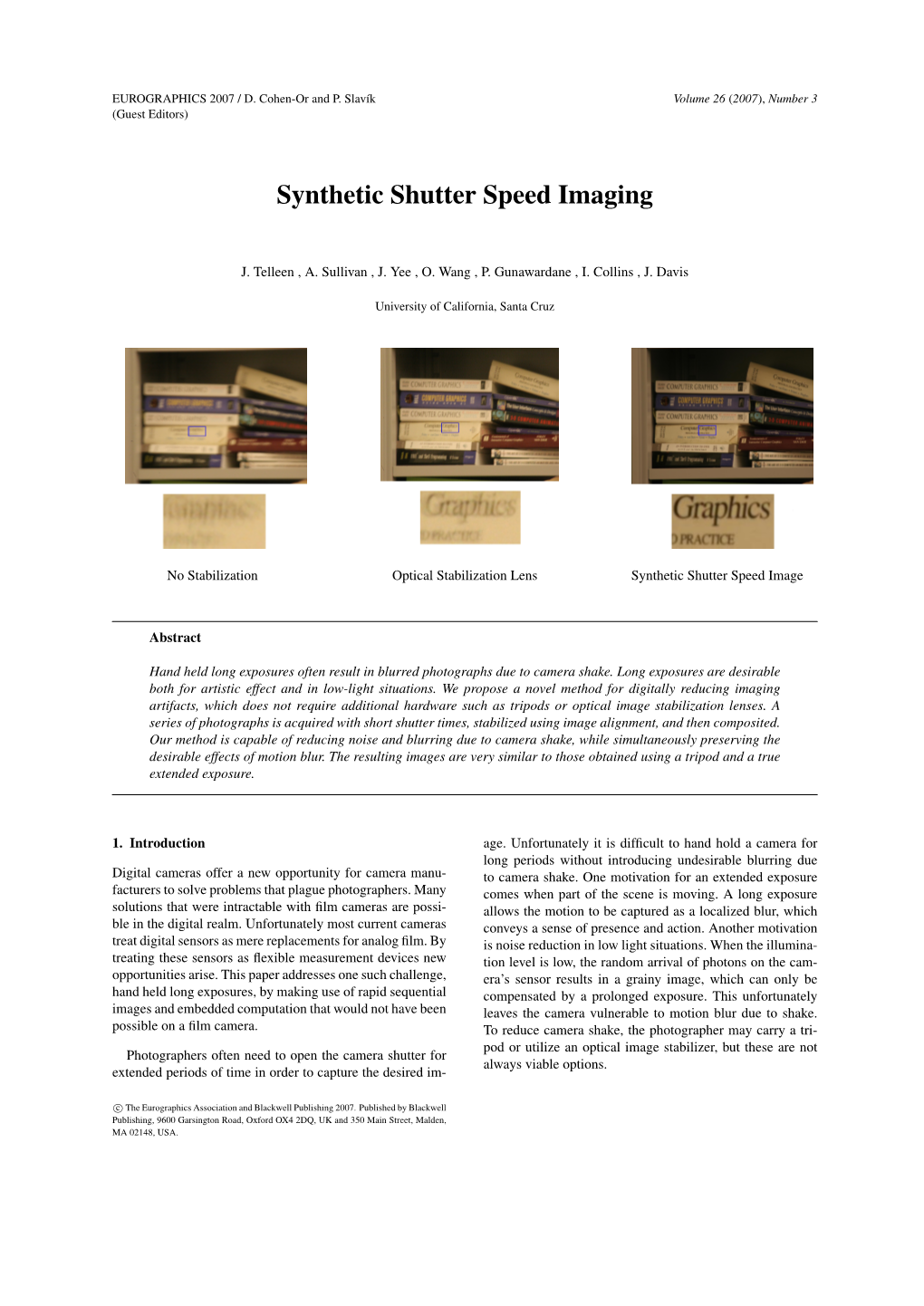 Synthetic Shutter Speed Imaging