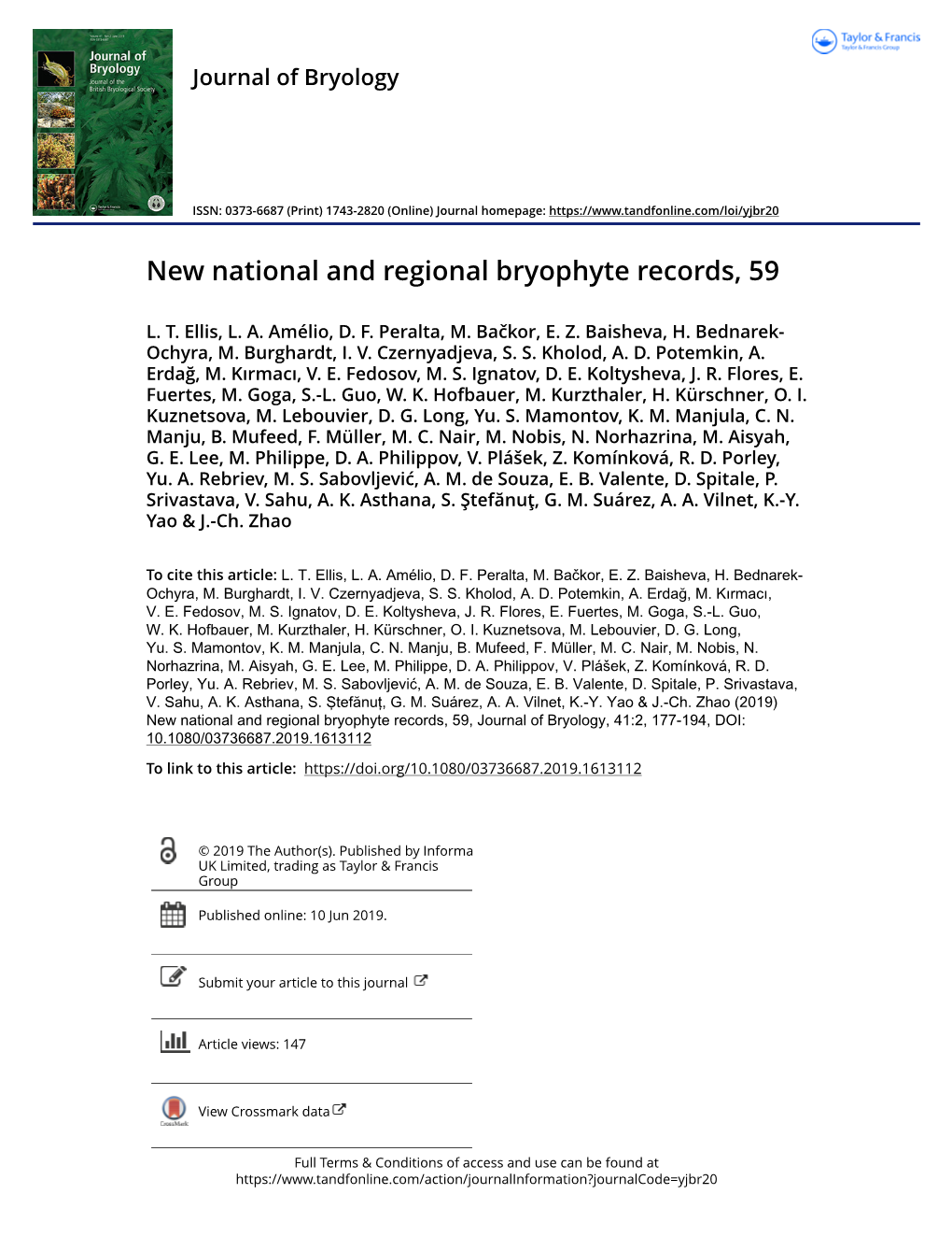 New National and Regional Bryophyte Records, 59