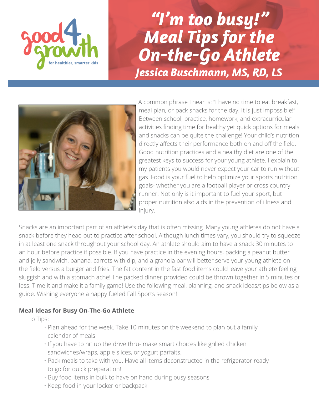 “I'm Too Busy!” Meal Tips for the On-The-Go Athlete