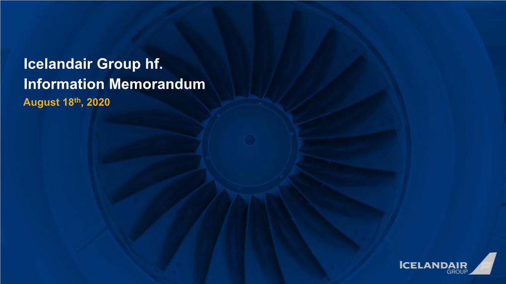 Icelandair Group Hf. Information Memorandum