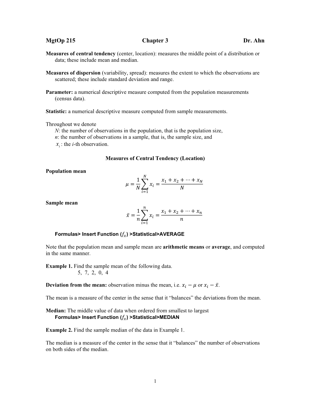 Mgtop 215 Chapter 3 Dr. Ahn