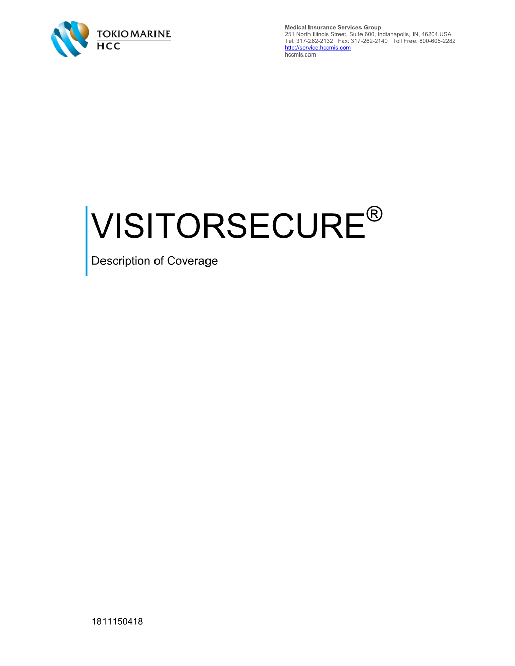 VISITORSECURE® Description of Coverage