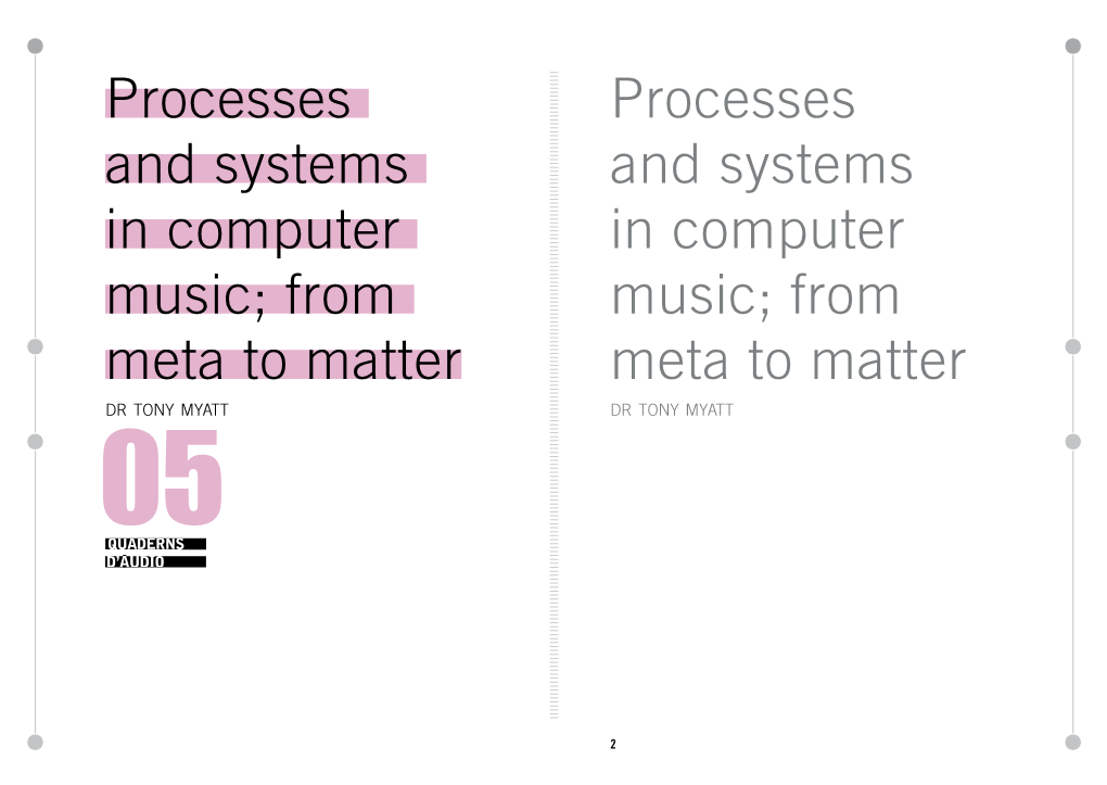 Processes and Systems in Computer Music