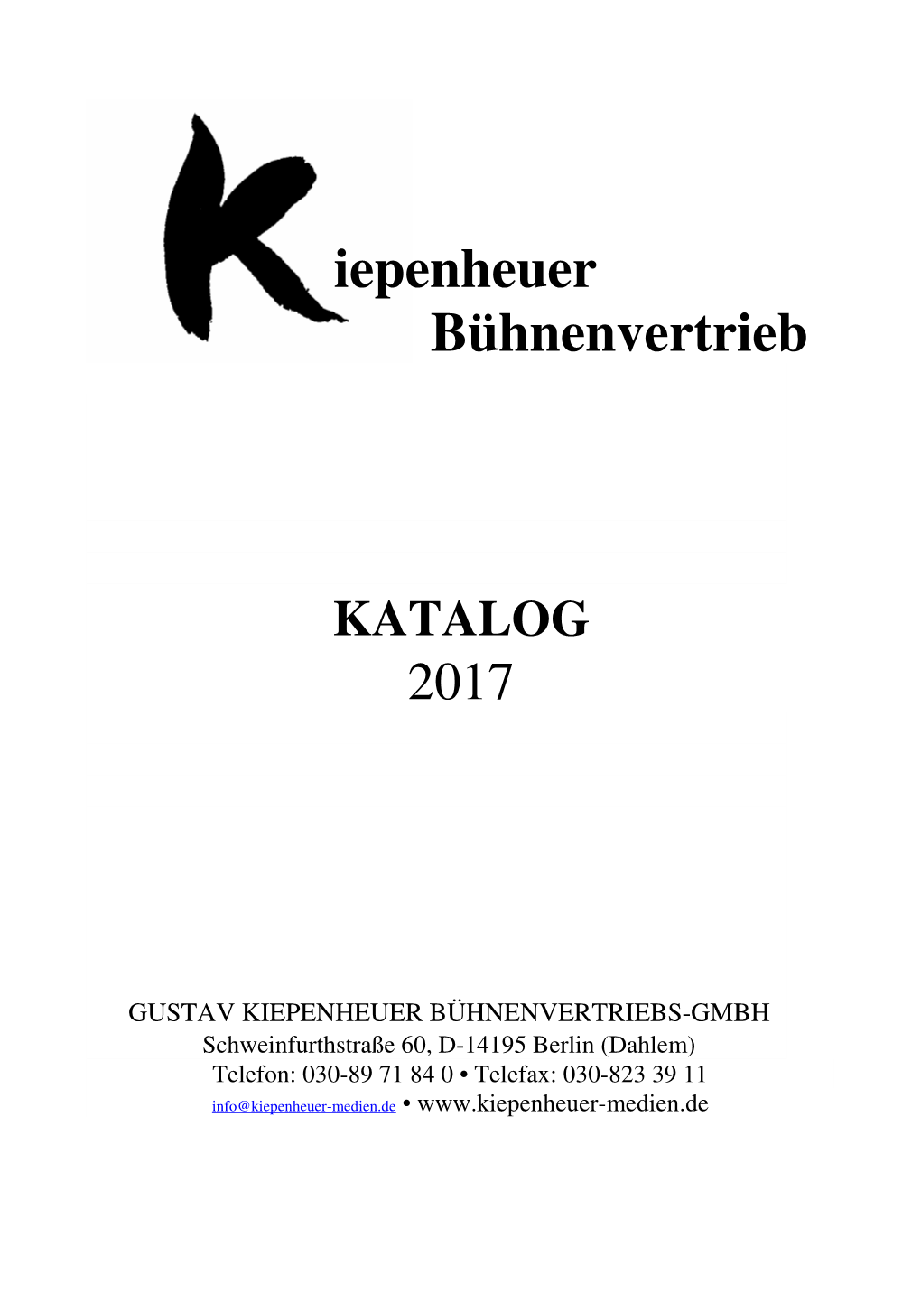 KIEPENHEUER-Katalog 2017