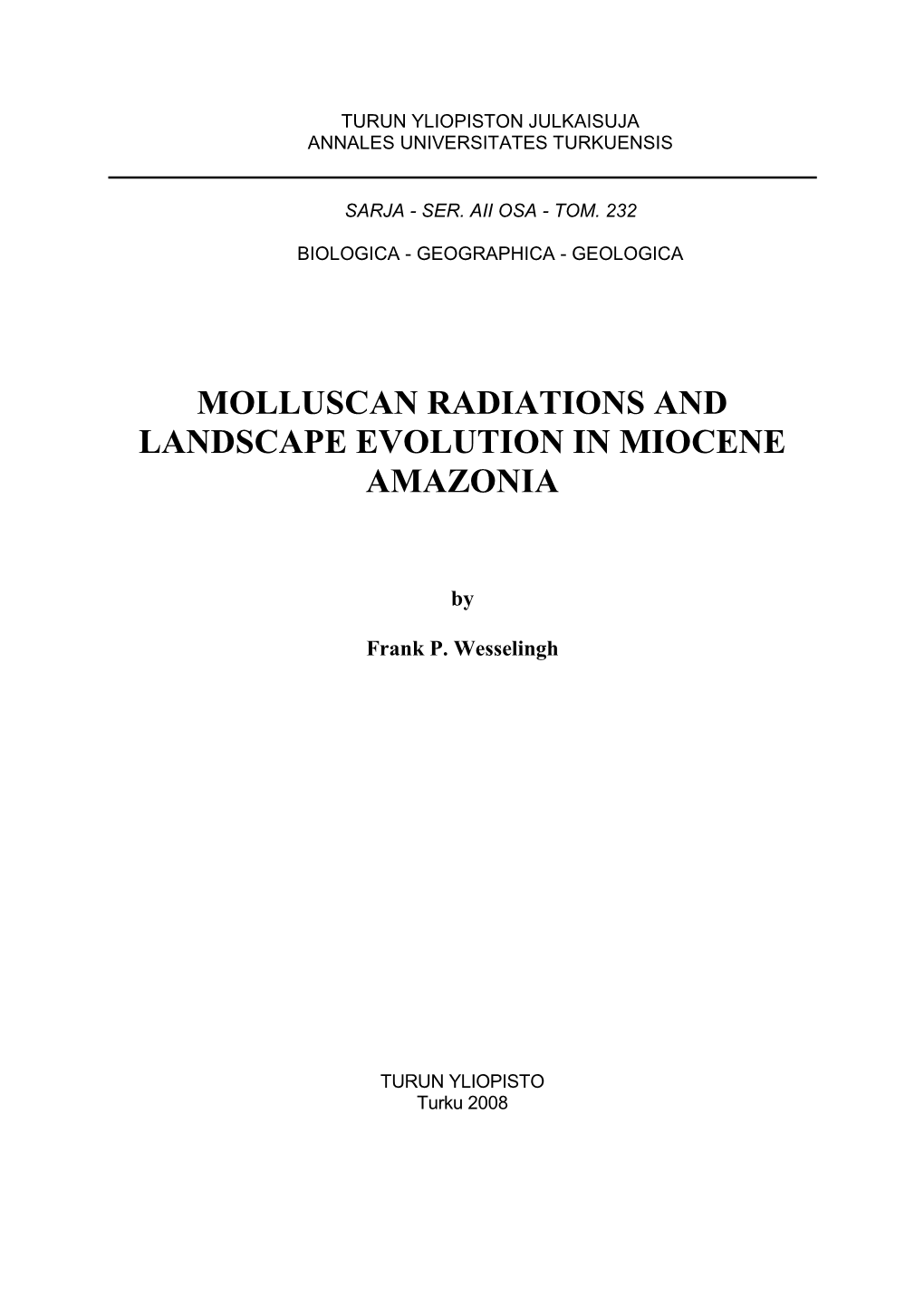 A Geological Perspective on the Evolution of Amazonian Biota