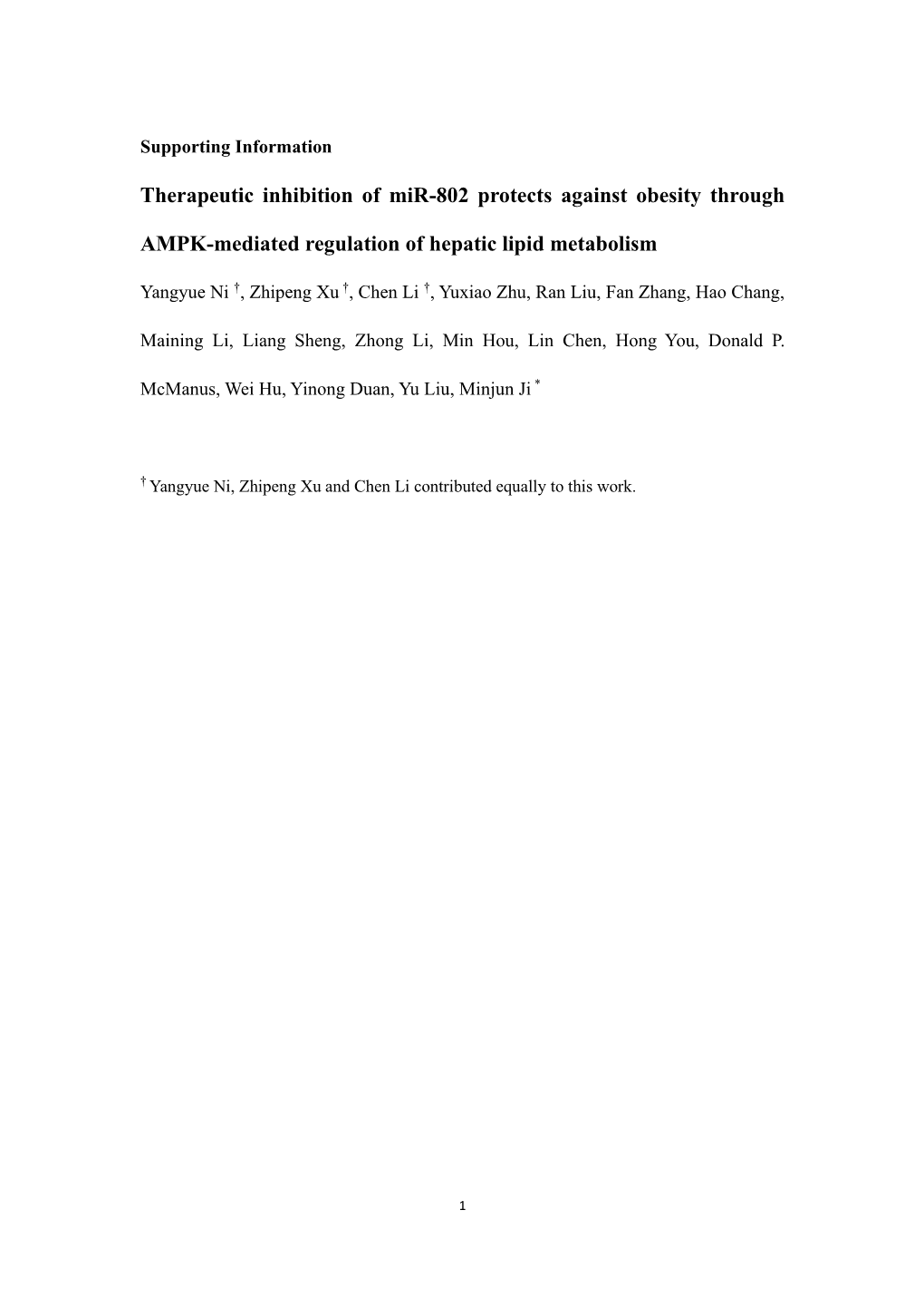 Therapeutic Inhibition of Mir-802 Protects Against Obesity Through