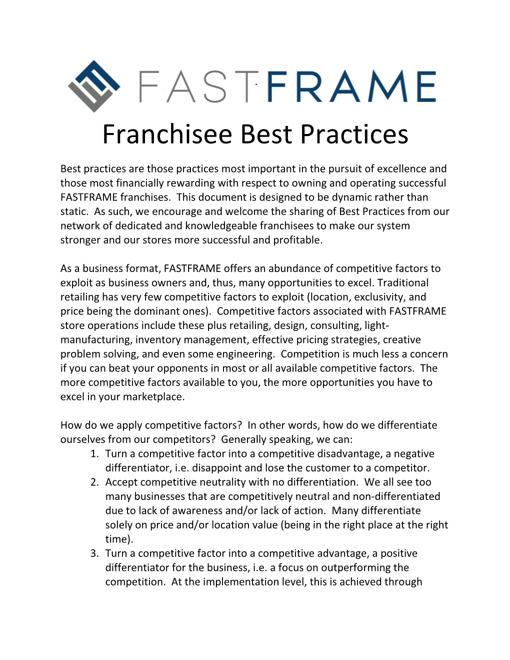 Franchisee Best Practices