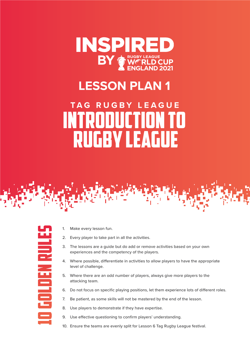 Tag Rugby League Lesson Plans