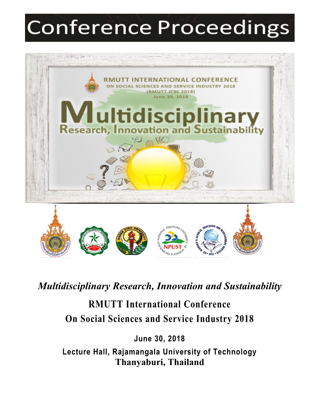 RMUTT International Conference on Social Sciences and Service Industry 2018