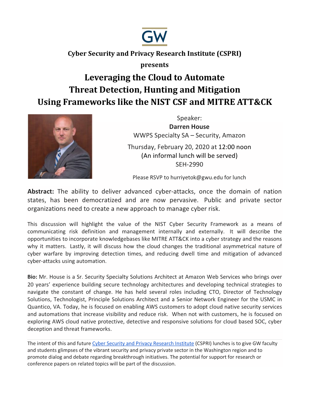 Leveraging the Cloud to Automate Threat Detection, Hunting and Mitigation Using Frameworks Like the NIST CSF and MITRE ATT&CK