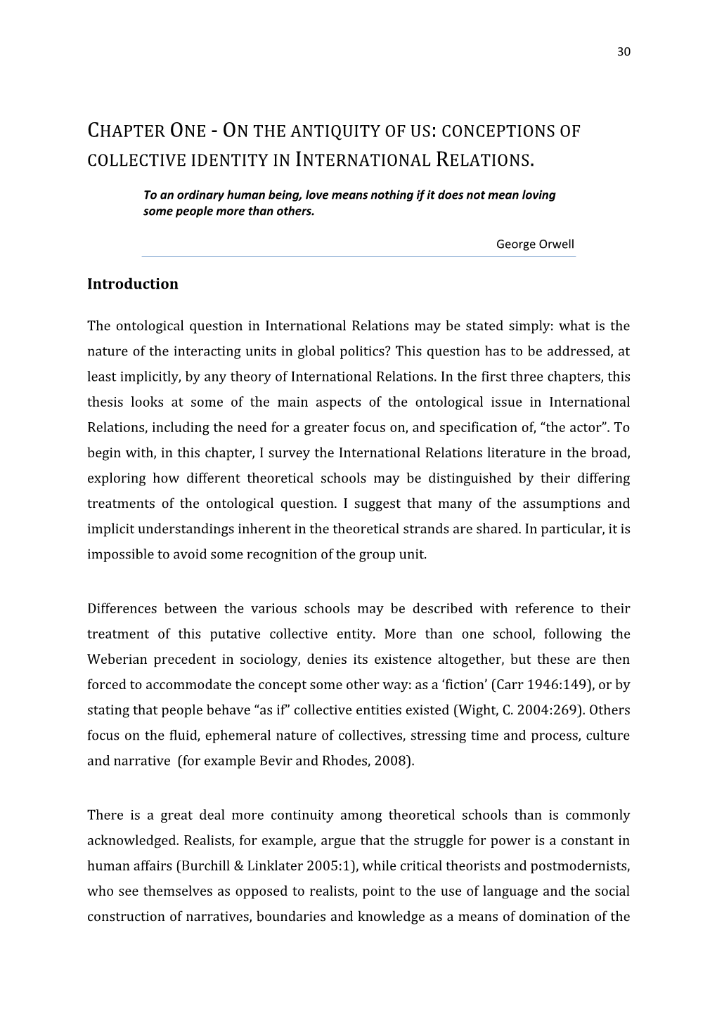 Conceptions of Collective Identity in International Relations