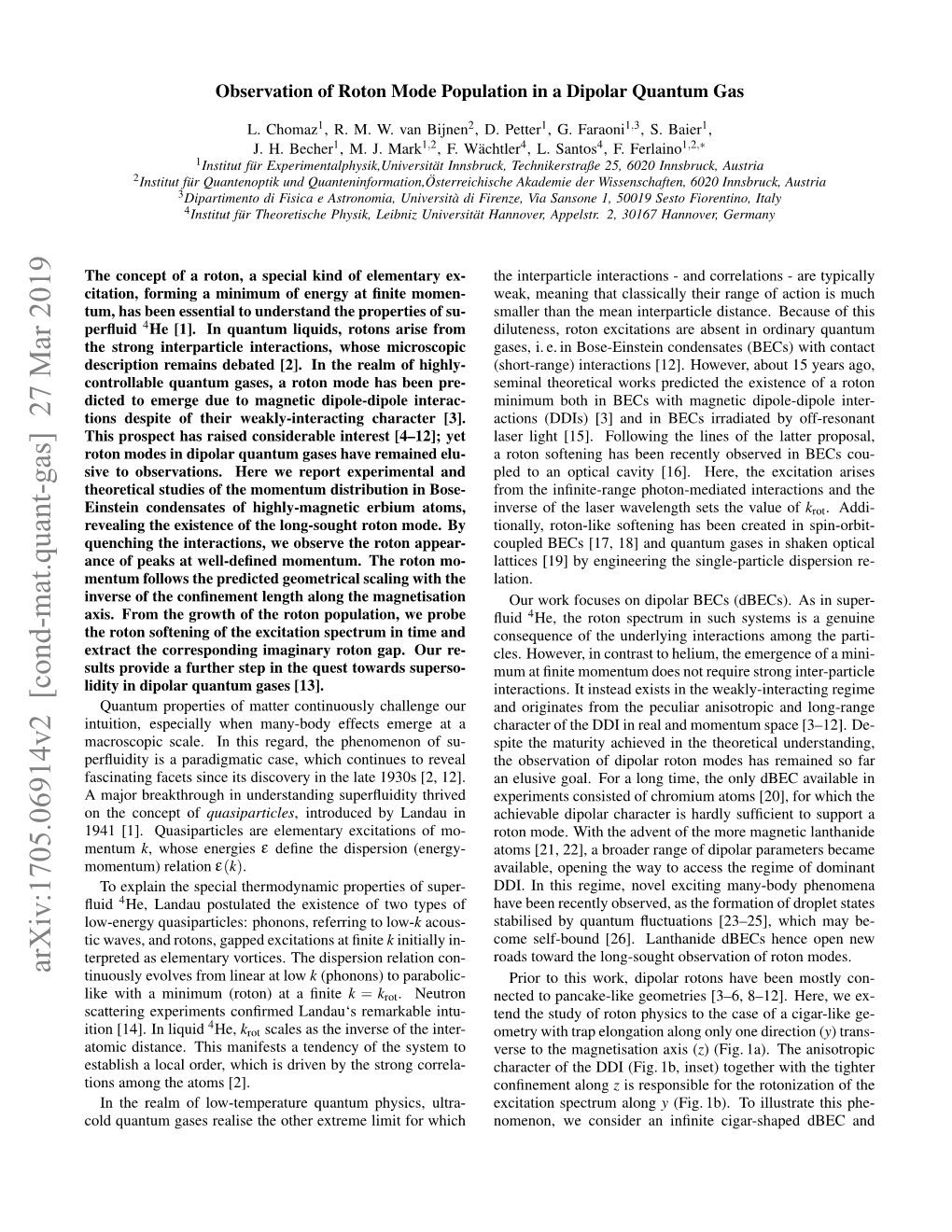 Observation of Roton Mode Population in a Dipolar Quantum Gas