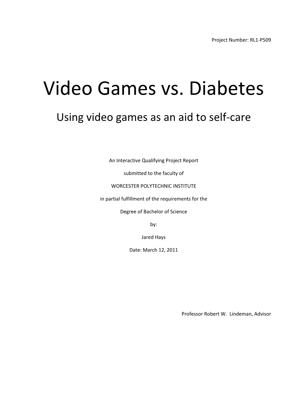 Video Games Vs. Diabetes