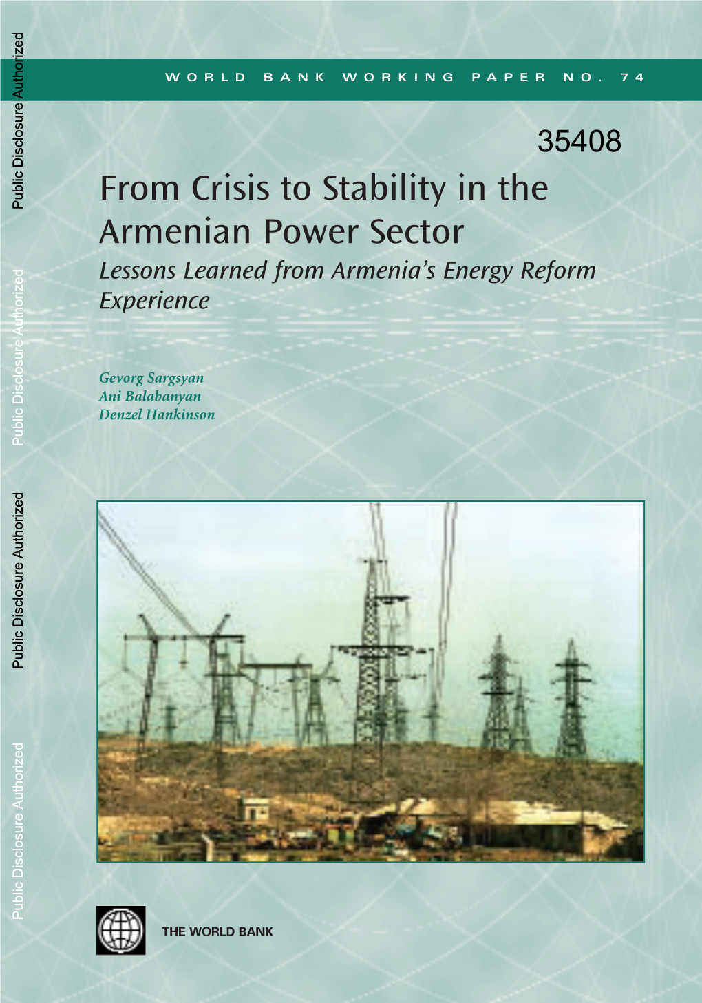 Lessons Learned from Armenia's Energy Reform Experience