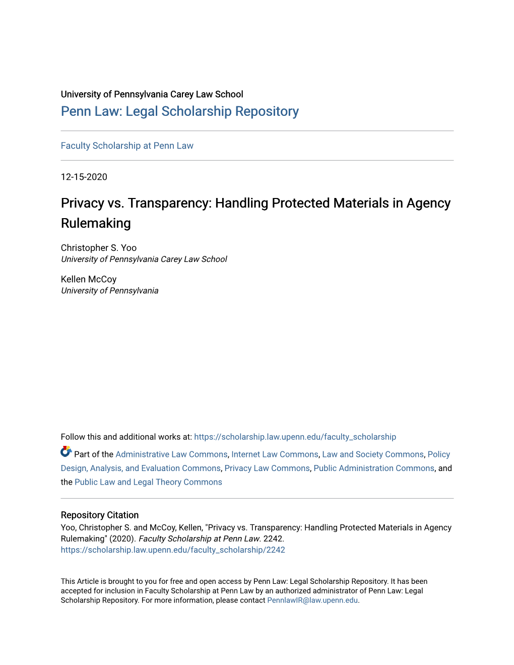Handling Protected Materials in Agency Rulemaking