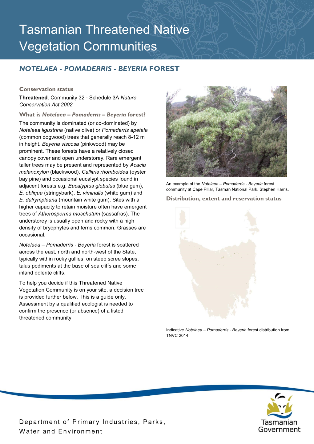 Tasmanian Threatened Native Vegetation Communities