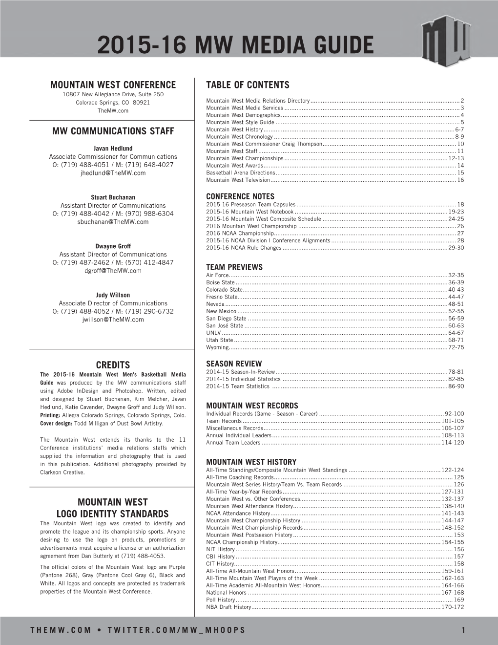 2015-16 Mw Media Guide