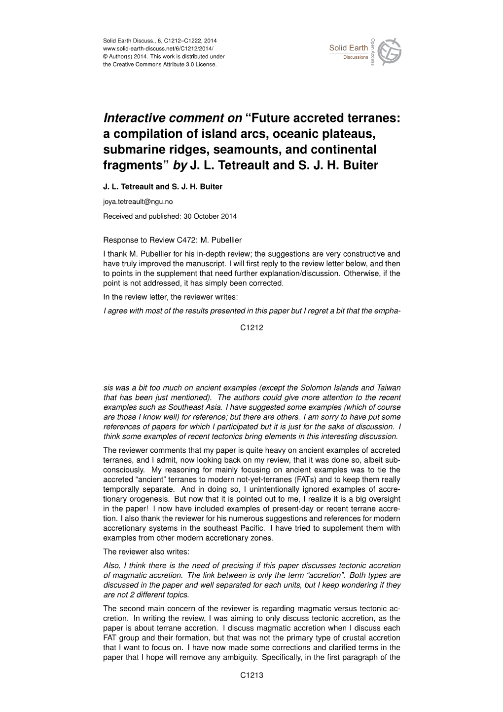 Future Accreted Terranes: a Compilation of Island Arcs, Oceanic Plateaus, Submarine Ridges, Seamounts, and Continental Fragments” by J