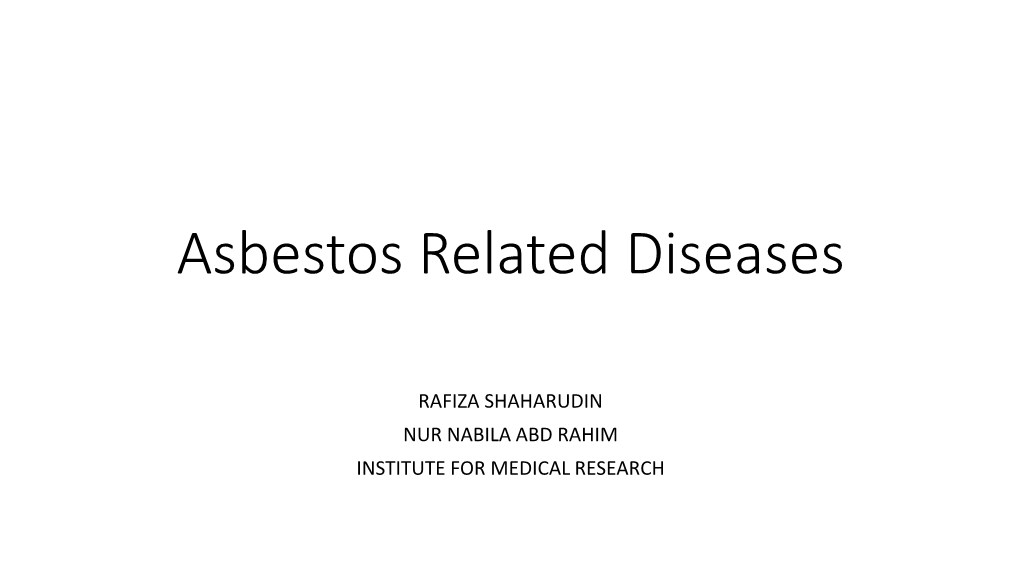 Asbestos Related Diseases