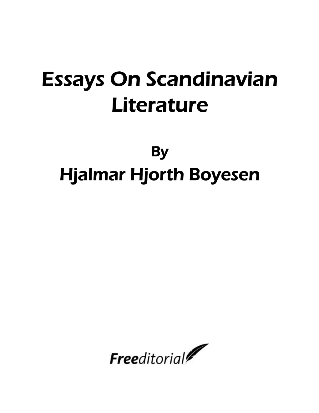 Essays on Scandinavian Literature