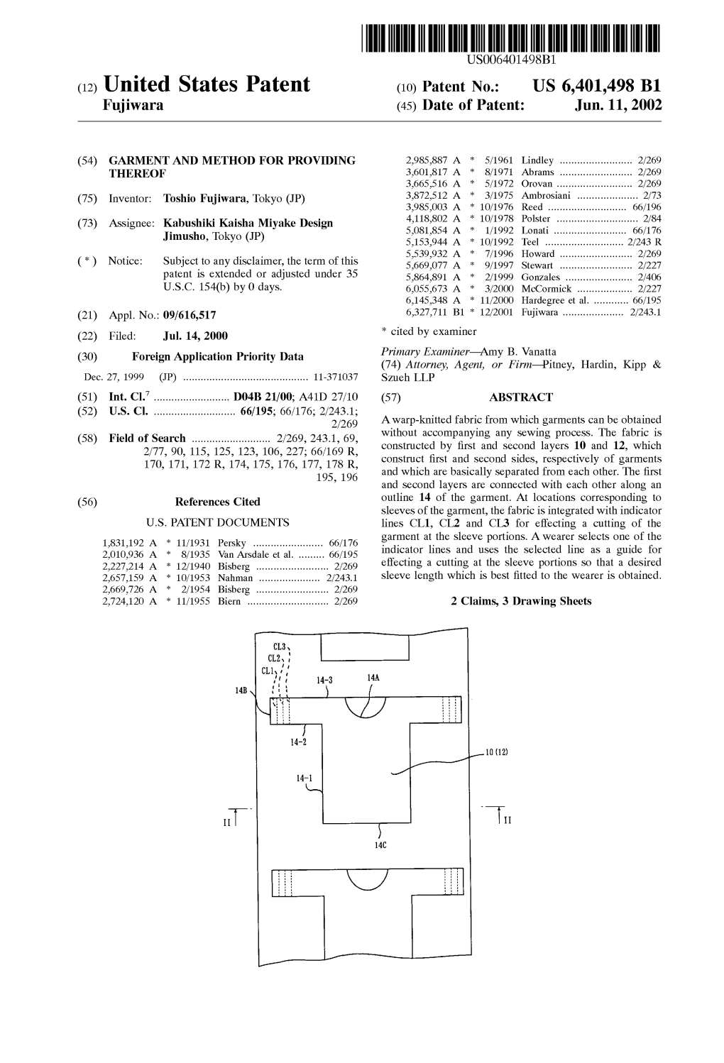 (12) United States Patent (10) Patent No.: US 6,401,498 B1 Fujiwara (45) Date of Patent: Jun