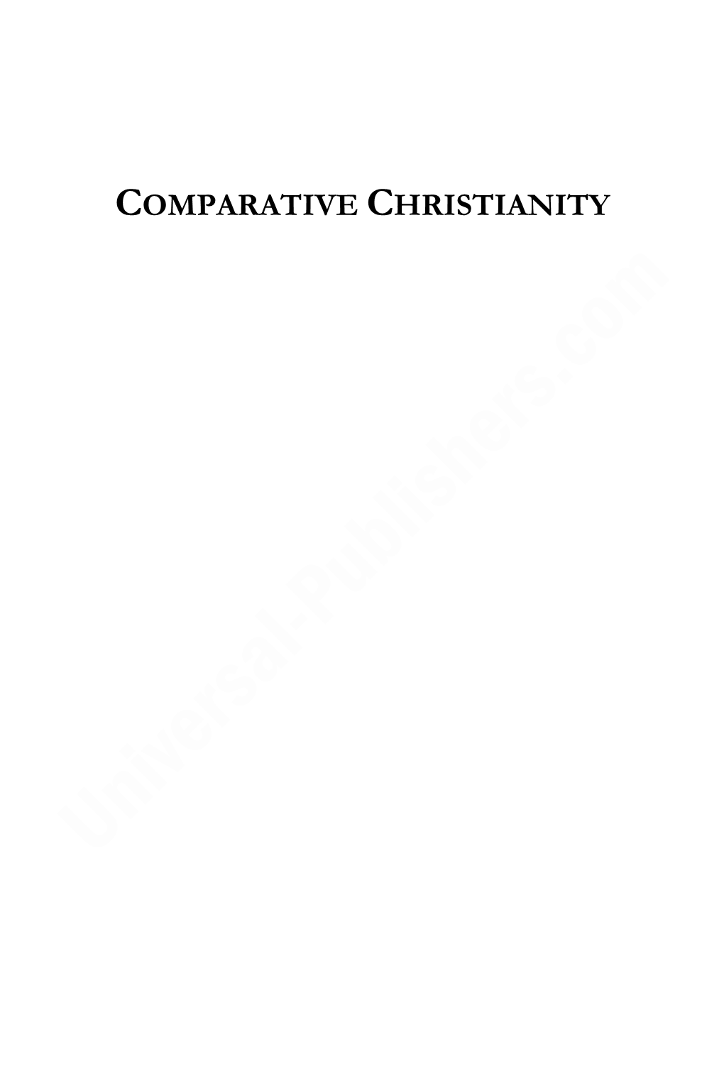 Comparative Christianity