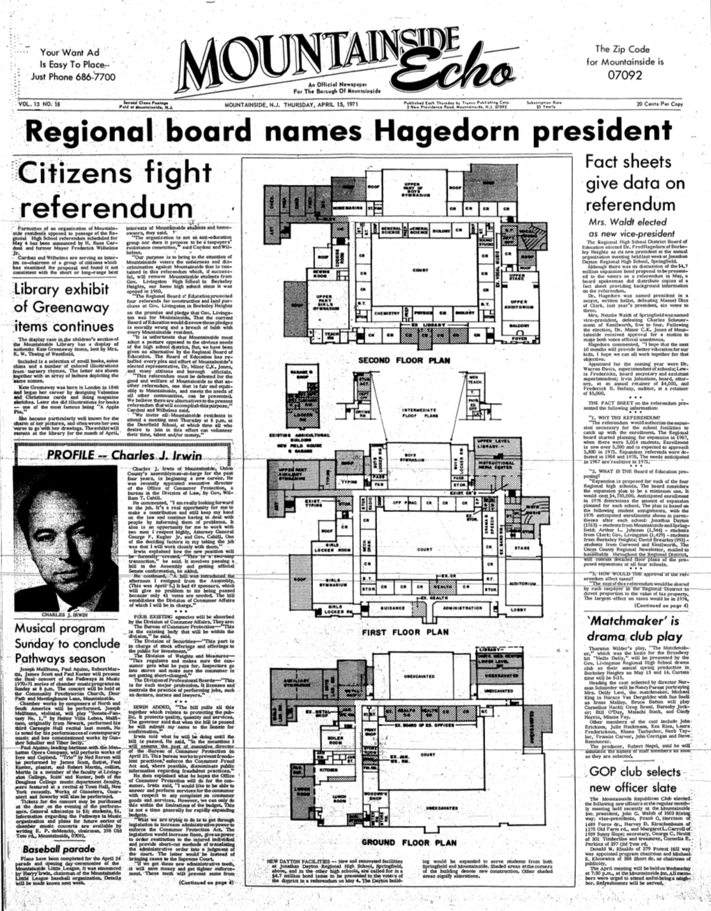Regional Board Names Hagedorn President Citizens Fight Referendum