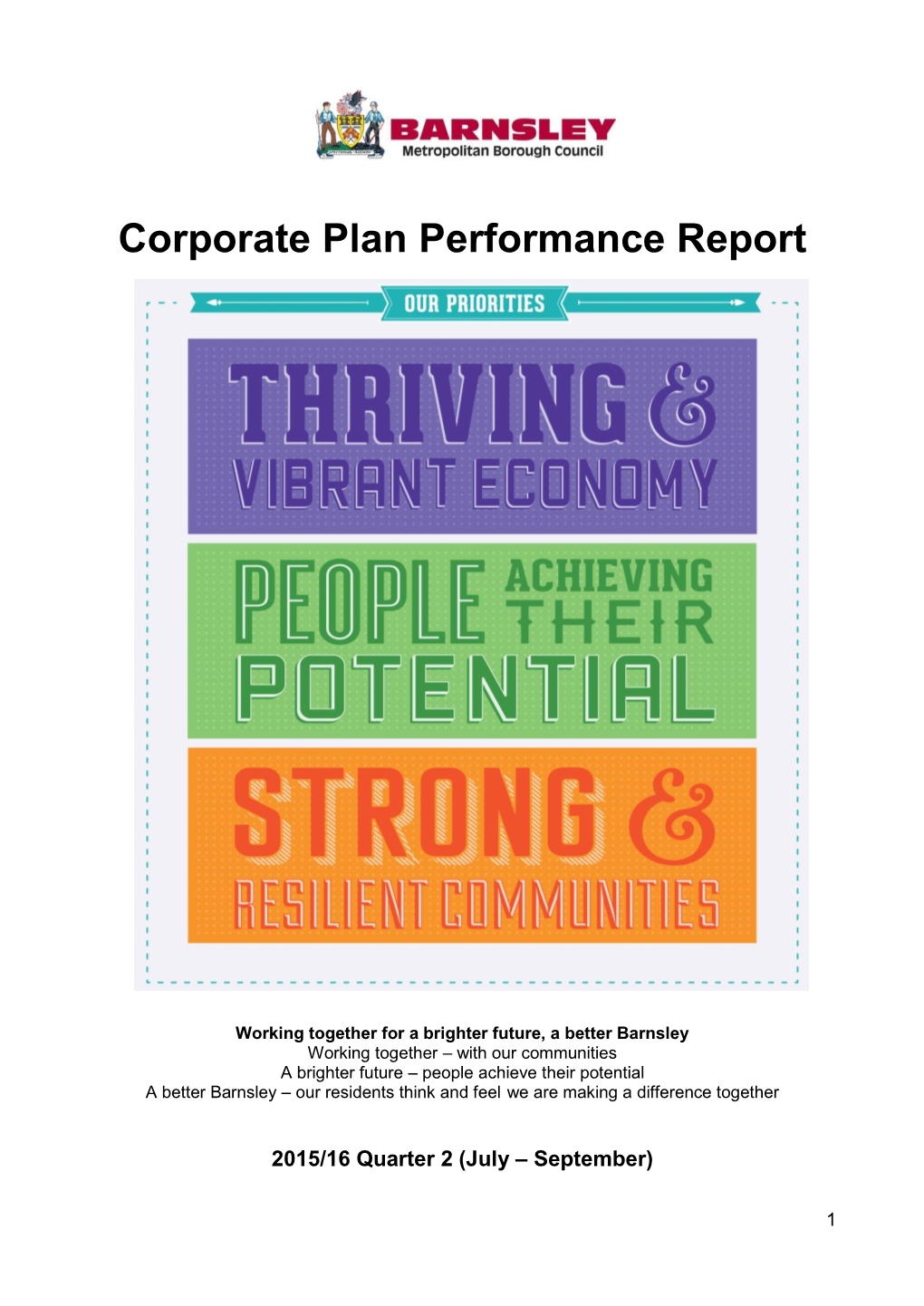 Corporate Plan Performance Report