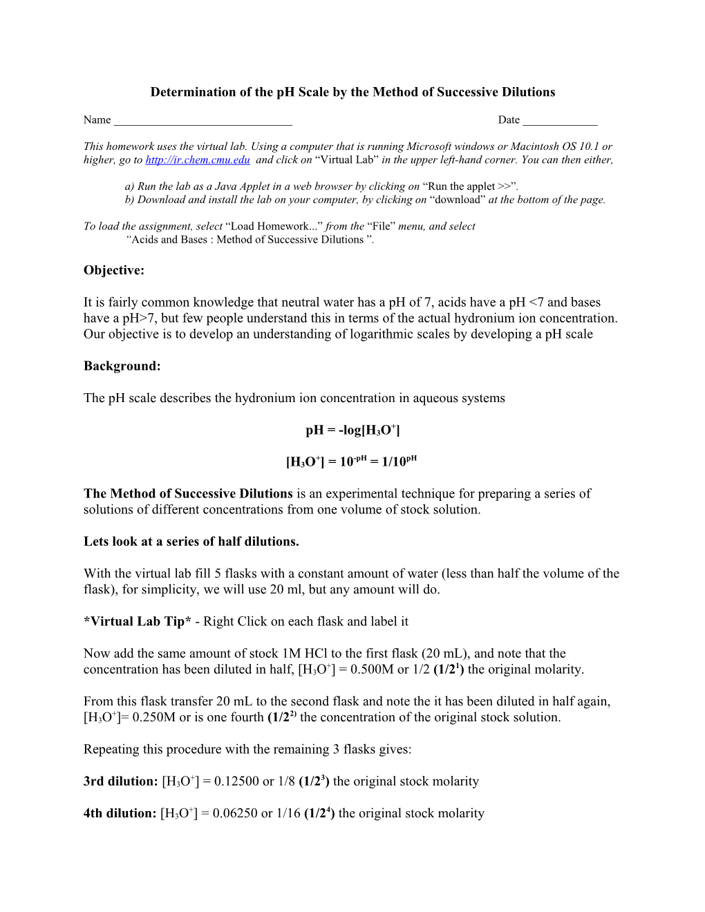 Determination of the Ph Scale by the Method of Successive Dilutions s1