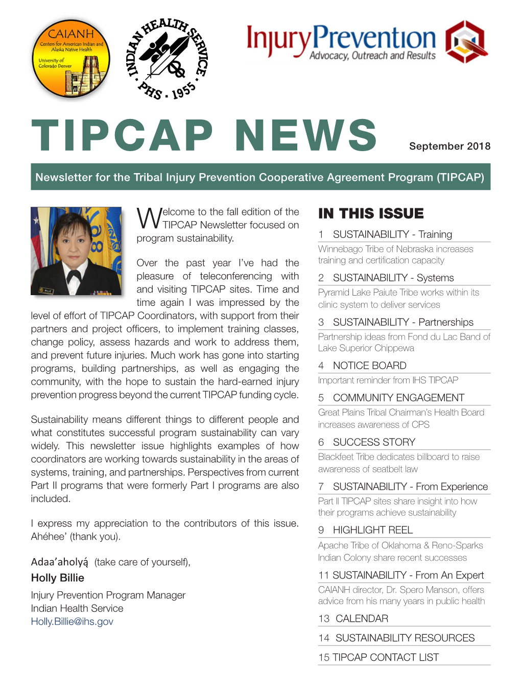 TIPCAP Newsletter Focused on Program Sustainability