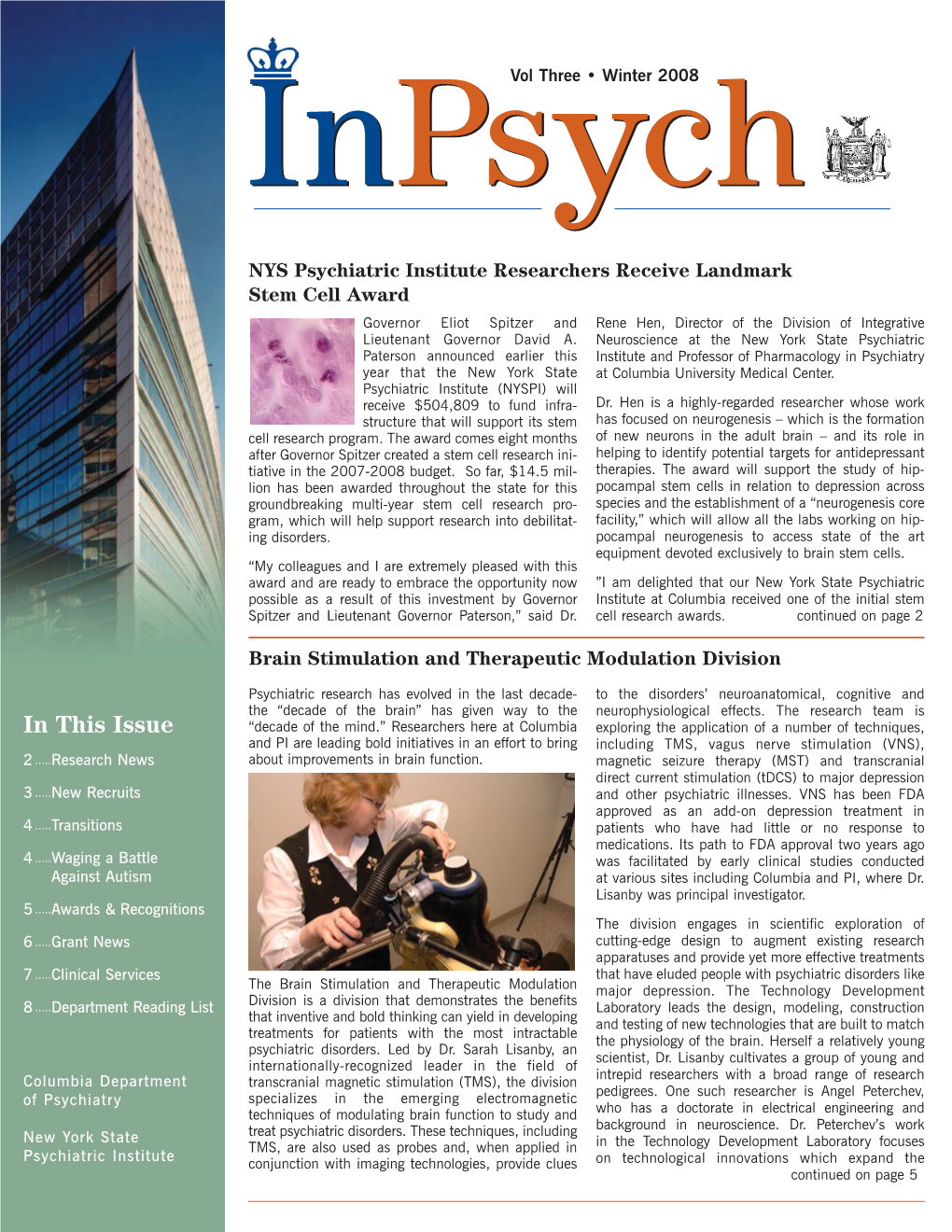 Inpsych Newsletter Winter 07