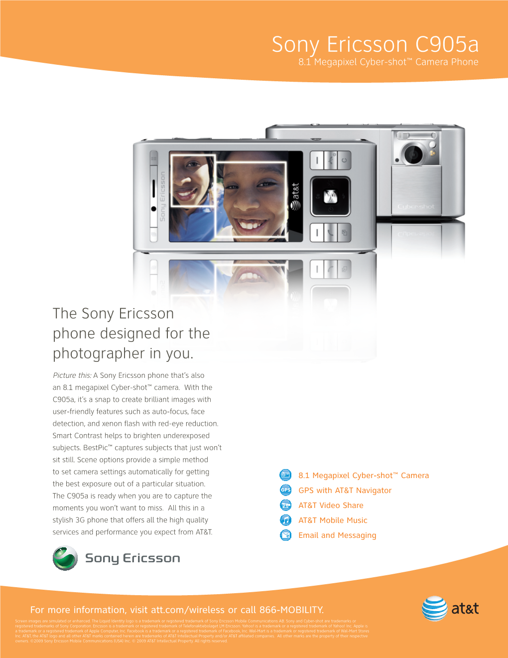 Sony Ericsson C905a 8.1 Megapixel Cyber-Shot™ Camera Phone