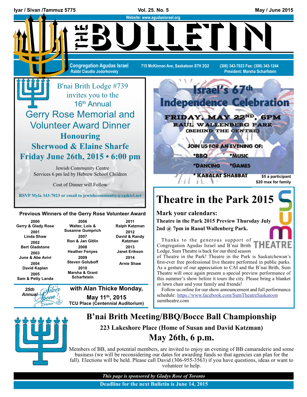 Bulletin – May / June 2015