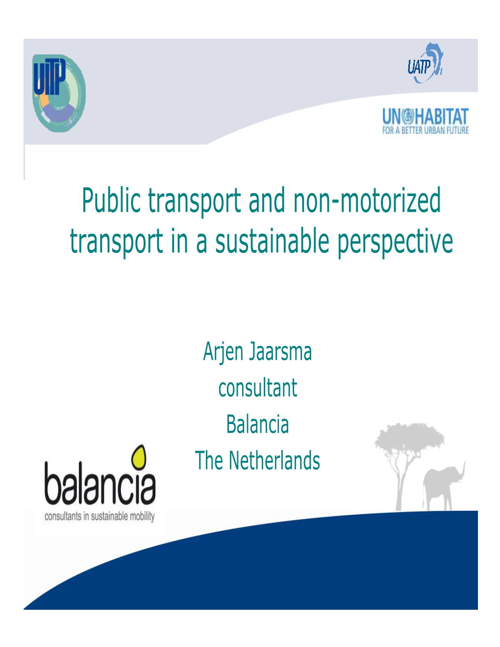 Public Transport and Non-Motorized Transport in a Sustainable Perspective