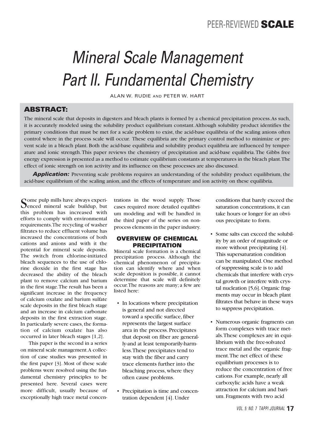 Mineral Scale Management Part II