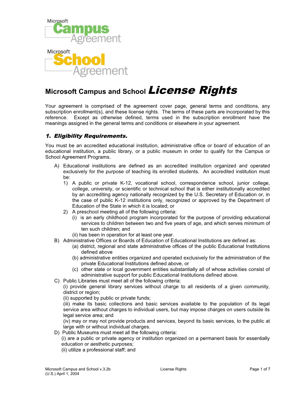 Microsoft Campus And School License Rights