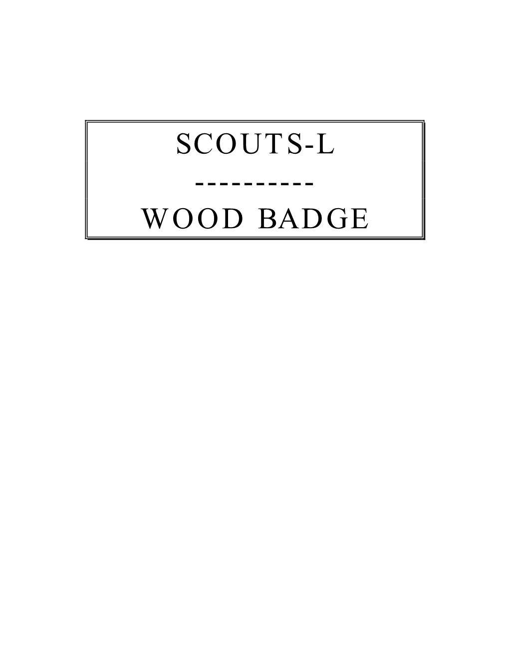 Scouts-L ---Wood Badge