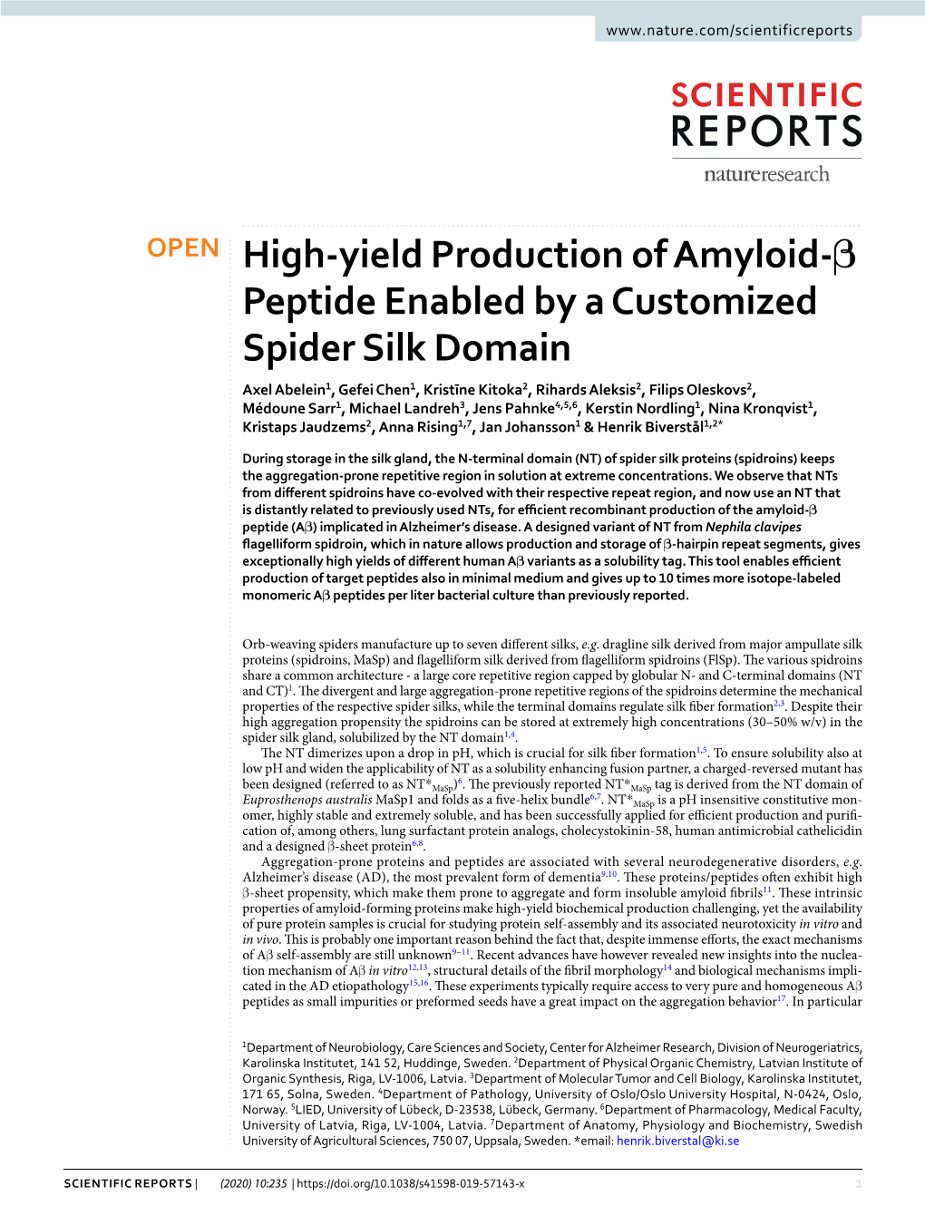 High-Yield Production of Amyloid-Β Peptide Enabled by a Customized