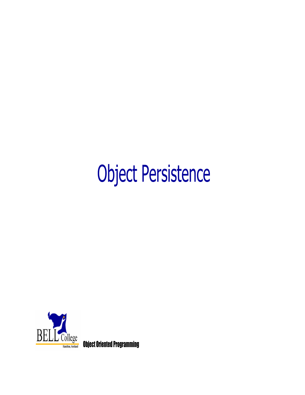 Object Persistence
