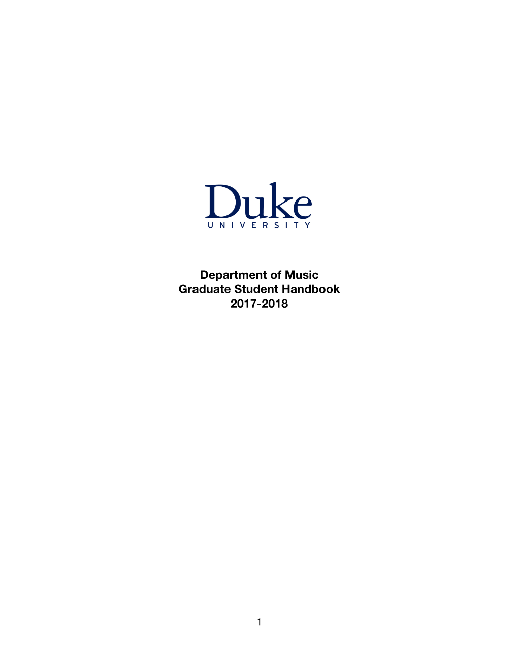 Department of Music Graduate Student Handbook 2017-2018