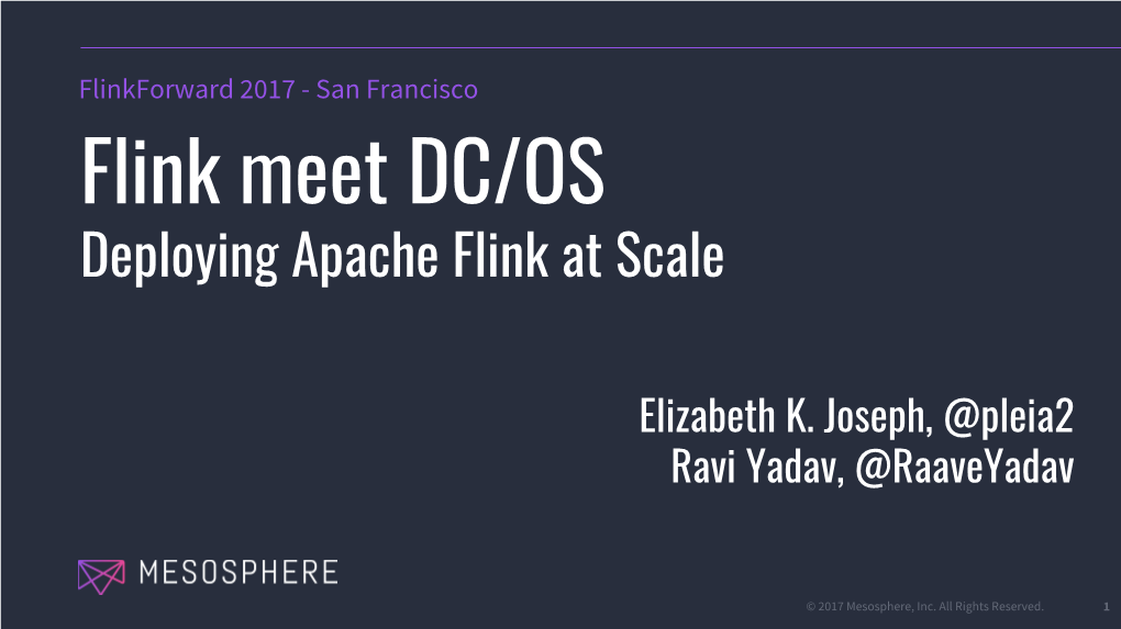 Deploying Apache Flink at Scale