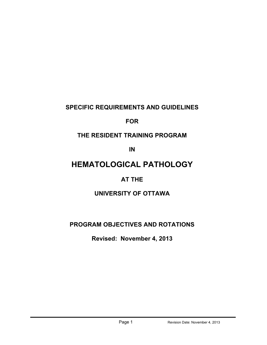 The Hematopathology Program